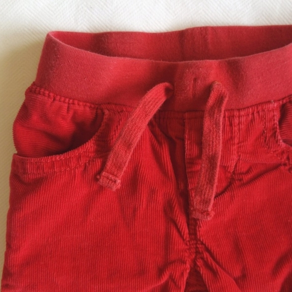 babyGap red lined relaxed fit pull-on corduroy pants 3-6 months baby unisex - Picture 4 of 7